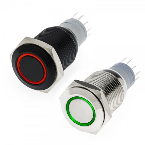 Details about   12/16mm Push Button Switch Latching/Momentary IP67 High Round LED For Car/Bo SP 