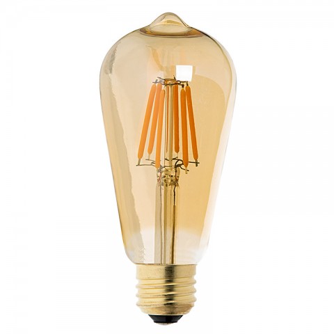 6-Pack of Antique Edison Style Filament Tinted 60W Incandescent Light Bulbs