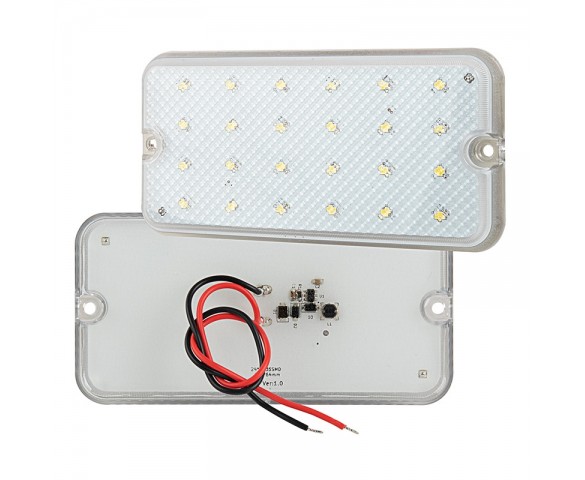 Rectangle LED Dome Lights - LED Interior Trailer Lights - Pigtail Connector - Surface Mount - 480 Lumens