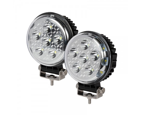 LED Pod Lights - 4.5” Round Work Lights / Side Shooters - 32W - 4,300 Lumens - Right/Left Pair - 2 Pack
