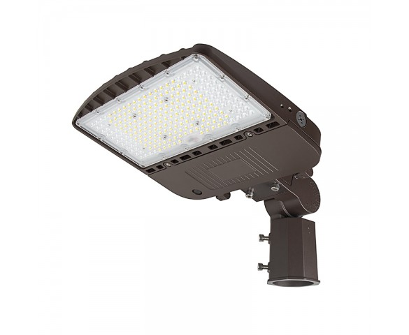 100W LED Parking Lot Light - Shoebox Area Light with Knuckle Slipfitter Mount - 14000 Lumens - 250W MH Equivalent - 4000K / 5000K