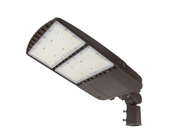 300W LED Parking Lot Light - Shoebox Area Light with Knuckle Slipfitter Mount - 42000 Lumens - 1000W MH Equivalent - 4000K / 5000K