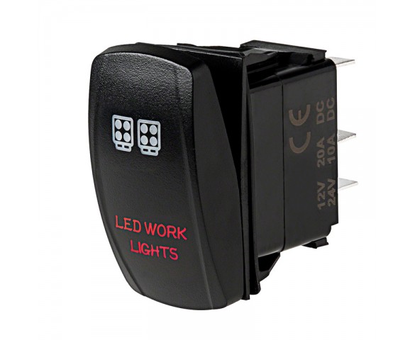 LED Rocker Switch with Legend - LED Work Lights Switch: Optional Legend Illumination