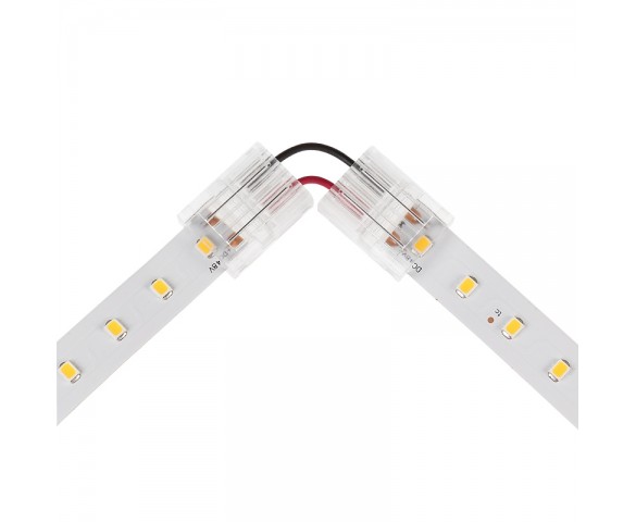 Solderless Clamp-On Left / Right ‘L’ Wire Connector - 12mm Single Color LED Strip Lights - 22 AWG