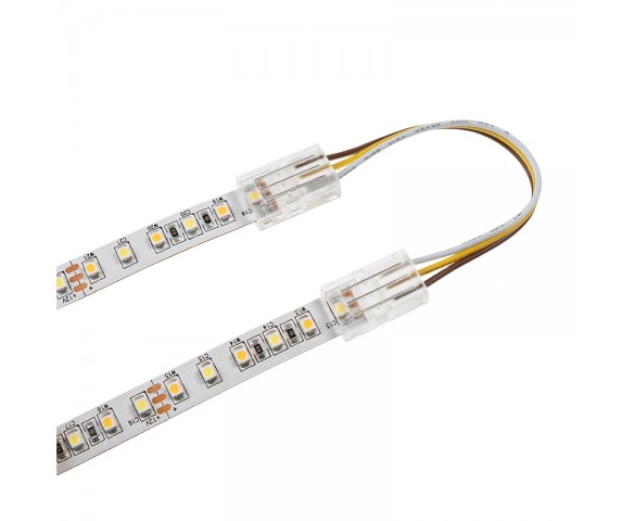 4" Solderless Clamp-On Jumper Connector - 10mm Tunable White LED Strip Lights
