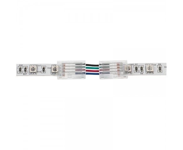 Solderless Clamp-On Up / Down ‘L’ Wire Connector - 10mm RGB LED Strip Lights