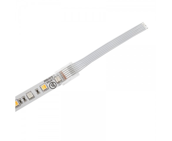 4" Solderless Clamp-On Pigtail Adaptor - 12mm RGB + CCT LED Strip Lights