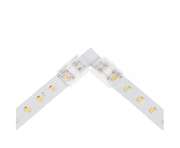 Solderless Clamp-On ‘L’ Connector - 12mm Single Color LED Strip Lights