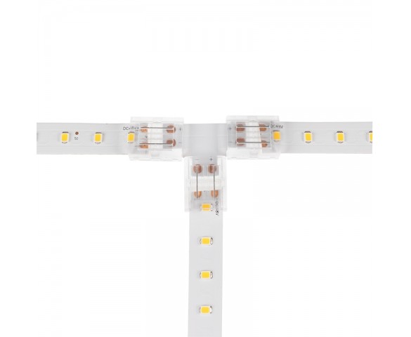 Solderless Clamp-On ‘T’ Connector - 12mm Single Color LED Strip Lights