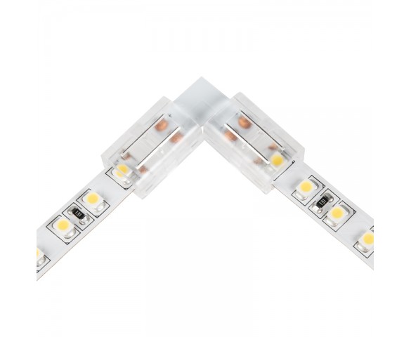 Solderless Clamp-On L Connector for 8mm Single Color LED Strip Lights