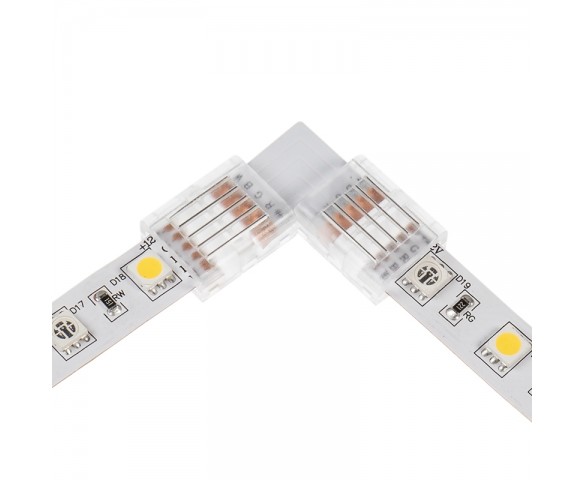 Solderless Clamp-On L Connector for 12mm RGBW LED Strip Lights