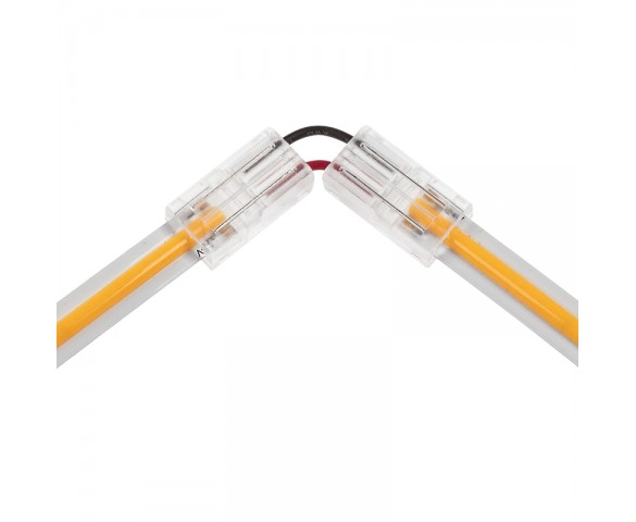 Solderless Clamp-On Left / Right ‘L’ Wire Connector - 8mm COB LED Strip Lights