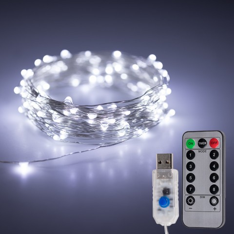 Led Fairy String Lights 8 Modes 50/ 100 with USB /Battery Remote Timer Control 
