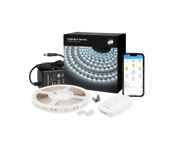 Tunable White LED Strip Light Kit - White LED Tape Light - 5m - Bluetooth Smartphone App Controlled