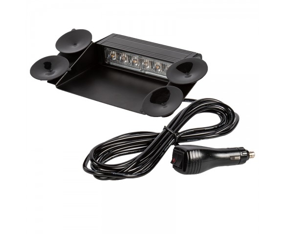 Vehicle LED Mini Strobe Light - LED Dashboard Light - 18W - Built In Controller - Suction Cup Mount