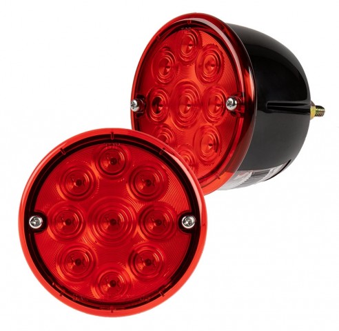 Red 4 Round LED Tail Light OTTOSUN Red Sealed Waterproof Multi-function Red LEDs with PC Lens Stop Turn brake Lights for Cars SUVs or Trucks Trailers DOT & SAE Approved