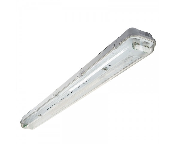 T8 LED Vapor Proof Light Fixture for 2 LED T8 Tubes - Industrial LED Light - 4' Long