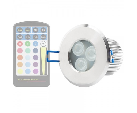 Waterproof Recessed RGB LED Downlight, G-LUX series (remote sold separately) 