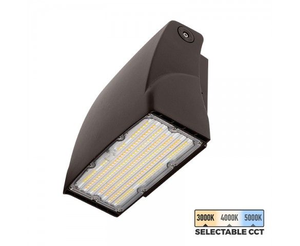 Adjustable Full Cutoff 80W LED Wall Pack -Selectable CCT - Bypassable Photocell - 175W MH Equivalent - 3000K / 4000K / 5000K
