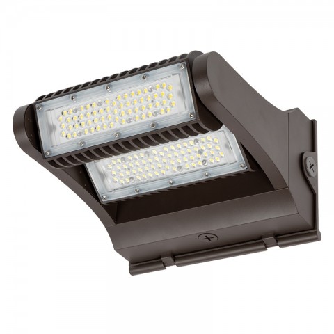120W Led Wall Pack Light Two Independent Rotatable Flood Light Fixture 5000K