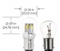 1157 LED Bulb w/ Stock Cover - Dual Function 36 SMD LED Tower - BAY15D Retrofit: Profile View