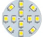 LED G4 Lamp, 12 High Power LED Disc Type with Back Pins: Front View