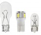 194 LED Bulb - 6 SMD LED Tower - Miniature Wedge Retrofit : Profile View With Size Comparison To 194 & 921 Stock Bulbs