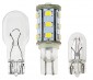 921 LED Bulb - 19 SMD LED Wedge Base Tower: Profile View With Stock Bulb Size Comparison 
