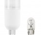 921 LED Bulb - 3 SMD LED Ceramic Tower - Miniature Wedge Retrofit: Shown Compared To Typical 194 Style Incandescent Bulb. 