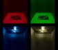 194 LED Bulb - 5 LED Wide Angle Wedge Base: On Showing Beam Pattern And Red, Blue, Green, And White Colors.
