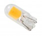 Glass bulb protects LEDs while allowing for easy installation.