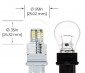 3156 LED Bulb w/ Stock Cover - 36 SMD LED Tower - Wedge Retrofit: Profile View