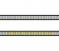 40" Off Road LED Light Bar - 120W: Showing Front View Of Light Bar In Flood Beam Pattern (Top) And Combo Beam Pattern (Bottom).