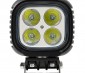 5" Square 40W Heavy Duty High Powered LED Work Light: Front View