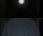 6272 Micro REDLINE OC Optimized Clarity Flashlight: Shown Illuminating Target From 10' With Narrowest Beam (Top) And Widest Beam (Bottom). 