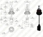 Motorcycle LED Headlight Conversion Kit - 9004 LED Fanless Headlight Conversion Kit with Compact Heat Sink