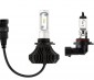 Motorcycle LED Headlight Conversion Kit - 9006 LED Fanless Headlight Conversion Kit with Compact Heat Sink: Size Comparison to Incandescent Bulb