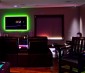 RGB LED light strips can be installed behind displays for accent and controlled by IR or RF controller and remote