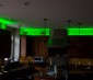 RGB LEDs installed in the cove above kitchen cabinets
