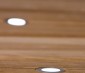 LED Step Lights - Black 40mm Metal Trimmed Mini Round Deck / Step Accent Light - 1 Watt: Shown Installed In Deck Boards. 