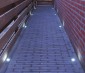 LED Step Lights - White 40mm Metal Trimmed Mini Round Deck / Step Accent Light - 0.5 Watt: Shown Installed In Walkway. 