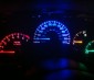 194 LED Bulb - 3 SMD LED - Miniature Wedge Retrofit: Shown: Shown Illuminating Dashboard In Red, Blue, Amber, And Green. 