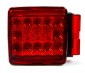 Each square trailer light has fifteen high flux red rear facing LEDs and 3 red side marker LEDs