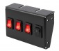 3-Position LED Rocker Switch Panel with Momentary Switch - DC Distribution Switch Panel - 12 VDC - 30 Amps
