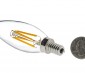 LED Filament Bulb - B10 LED Candelabra Bulb with 4 Watt Filament LED - Dimmable: Back View With Size Comparison 