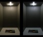 BA9s LED Bulb - 5 LED Tower: On Showing Natural White (Right) And Warm White (Left) Colors.