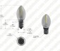 Vintage LED Night Light Bulb - C7 LED Candelabra Bulb w/ Filament LED and Blunt Tip - 5 Watt Equivalent