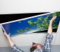 Even-Glow® LED Panel Light - Sun Beams LUXART® Print - 2' x 4': Showing Panel Being Installed In Drop Ceiling. 