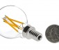 LED Filament Bulb - G14 LED Candelabra Bulb with 4 Watt Filament LED - Dimmable: Back View With Size Comparison 