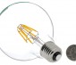 LED Filament Bulb - G30 LED Candelabra Bulb with 5 Watt Filament LED - Dimmable: Back View With Size Comparison
